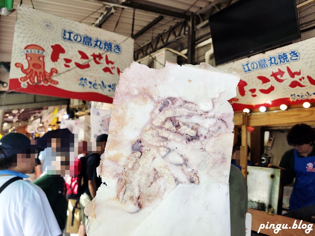 東京築地美食｜江の島丸焼きたこせんべい 比臉大的仙貝章魚餅/仙貝蝦餅