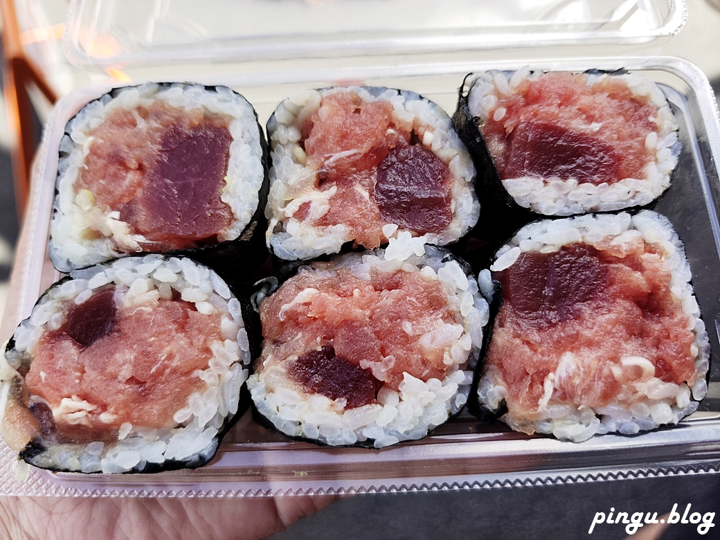 東京築地美食｜築地丸豐飯糰 「天婦羅蝦」、「鮪魚捲」飯糰