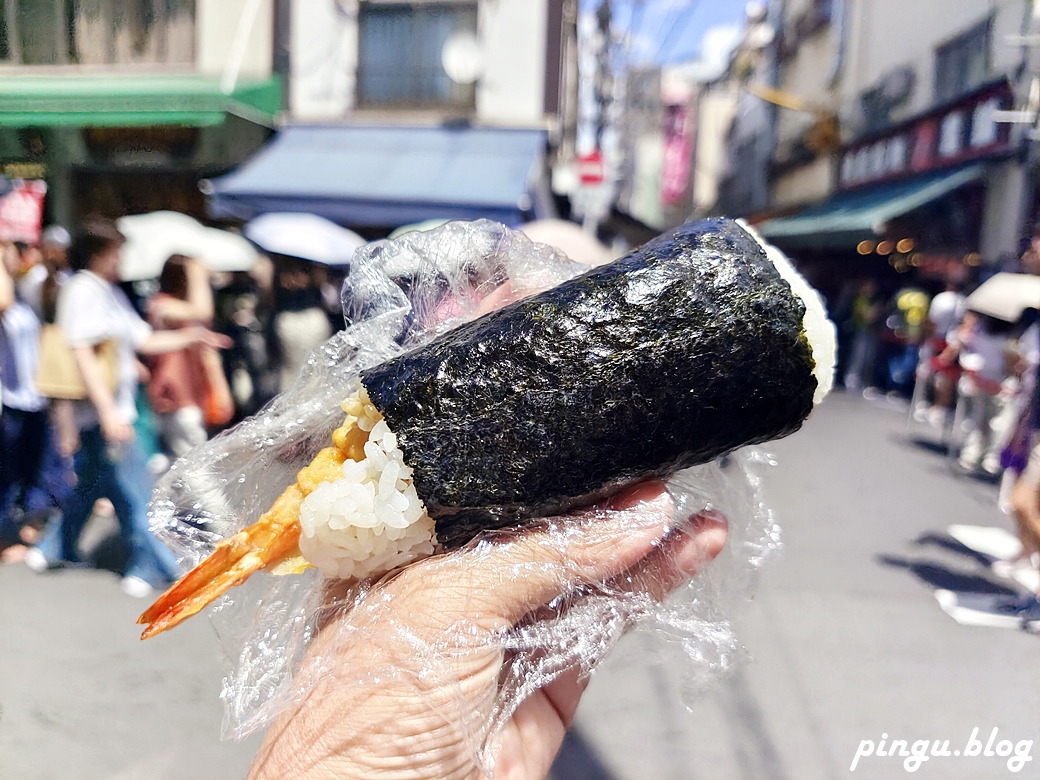 東京築地美食｜築地丸豐飯糰 「天婦羅蝦」、「鮪魚捲」飯糰